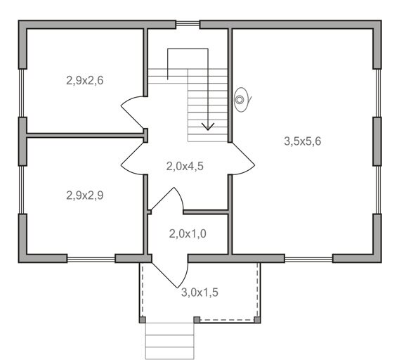 План дома с мансардой 6 на 9 метров